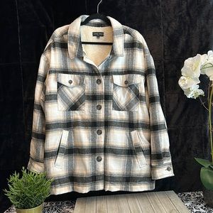 Love Tree Flannel sherpa like lined shacket